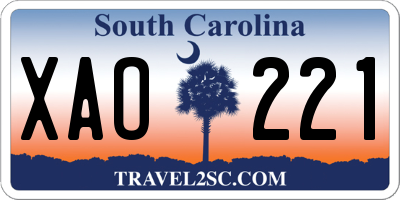 SC license plate XAO221