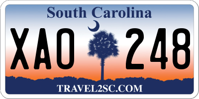 SC license plate XAO248