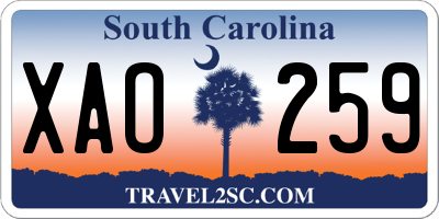 SC license plate XAO259