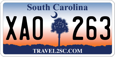 SC license plate XAO263