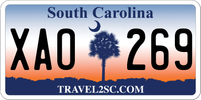 SC license plate XAO269