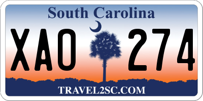 SC license plate XAO274
