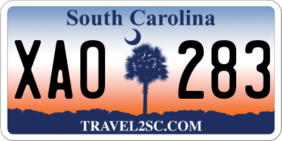 SC license plate XAO283