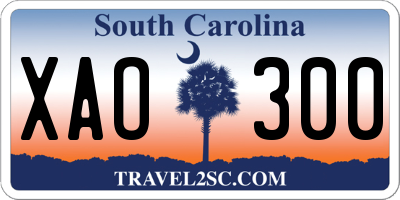 SC license plate XAO300