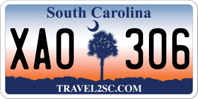 SC license plate XAO306