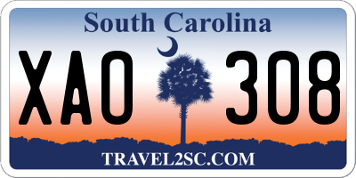 SC license plate XAO308