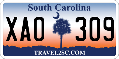 SC license plate XAO309