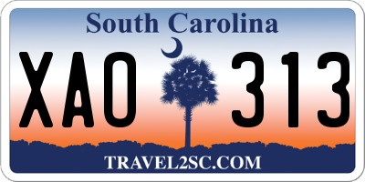 SC license plate XAO313
