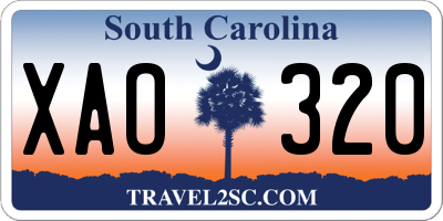 SC license plate XAO320