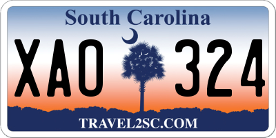 SC license plate XAO324