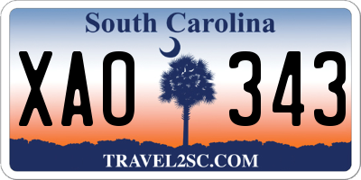 SC license plate XAO343