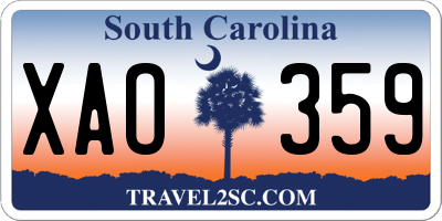 SC license plate XAO359