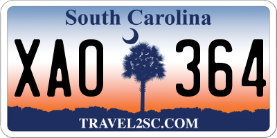 SC license plate XAO364