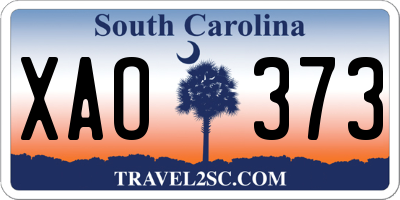 SC license plate XAO373