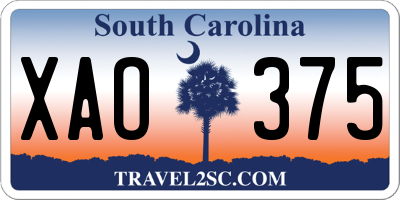 SC license plate XAO375