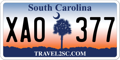 SC license plate XAO377