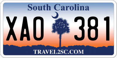 SC license plate XAO381