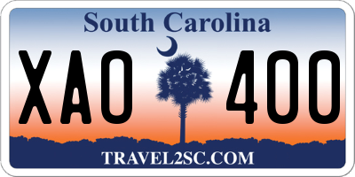 SC license plate XAO400