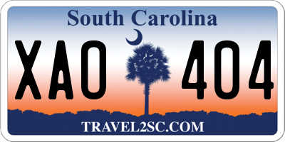 SC license plate XAO404