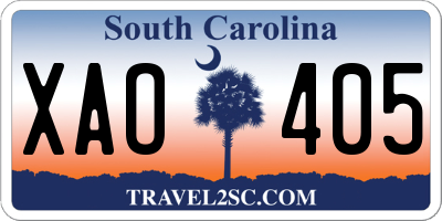 SC license plate XAO405
