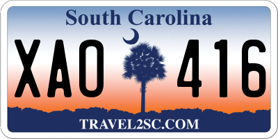 SC license plate XAO416
