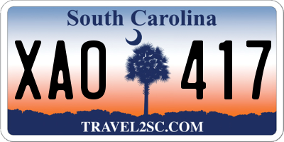 SC license plate XAO417
