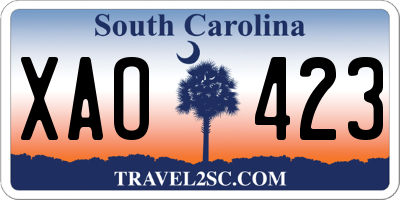 SC license plate XAO423
