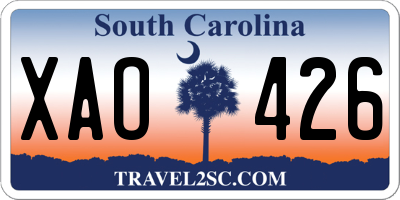SC license plate XAO426
