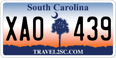 SC license plate XAO439