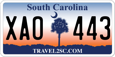 SC license plate XAO443