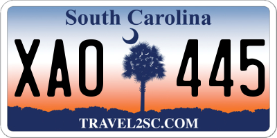 SC license plate XAO445