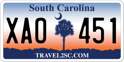 SC license plate XAO451