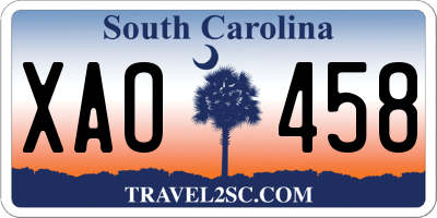 SC license plate XAO458