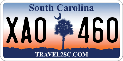 SC license plate XAO460