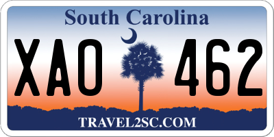 SC license plate XAO462