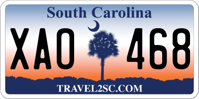 SC license plate XAO468