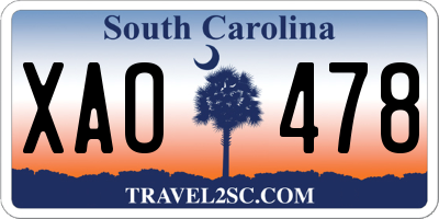 SC license plate XAO478