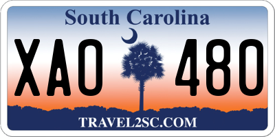 SC license plate XAO480