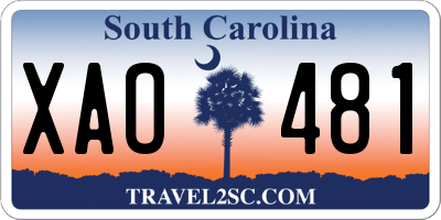 SC license plate XAO481