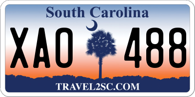SC license plate XAO488