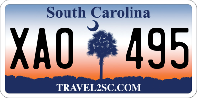 SC license plate XAO495