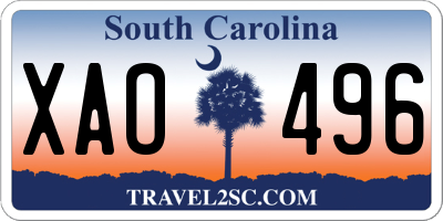 SC license plate XAO496