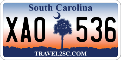 SC license plate XAO536