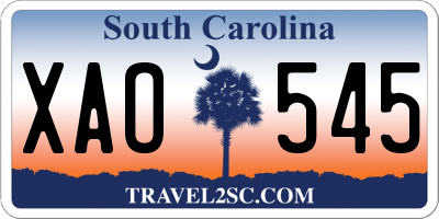SC license plate XAO545