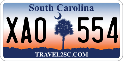 SC license plate XAO554