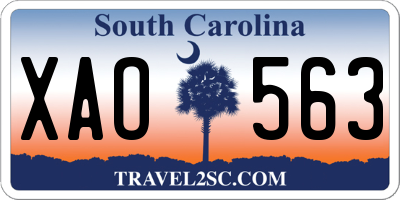 SC license plate XAO563