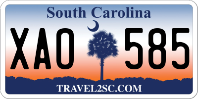 SC license plate XAO585