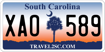 SC license plate XAO589