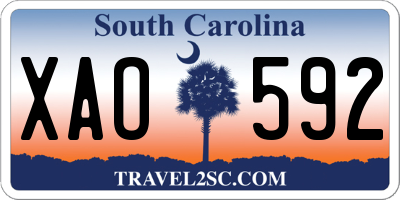 SC license plate XAO592