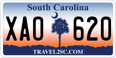 SC license plate XAO620